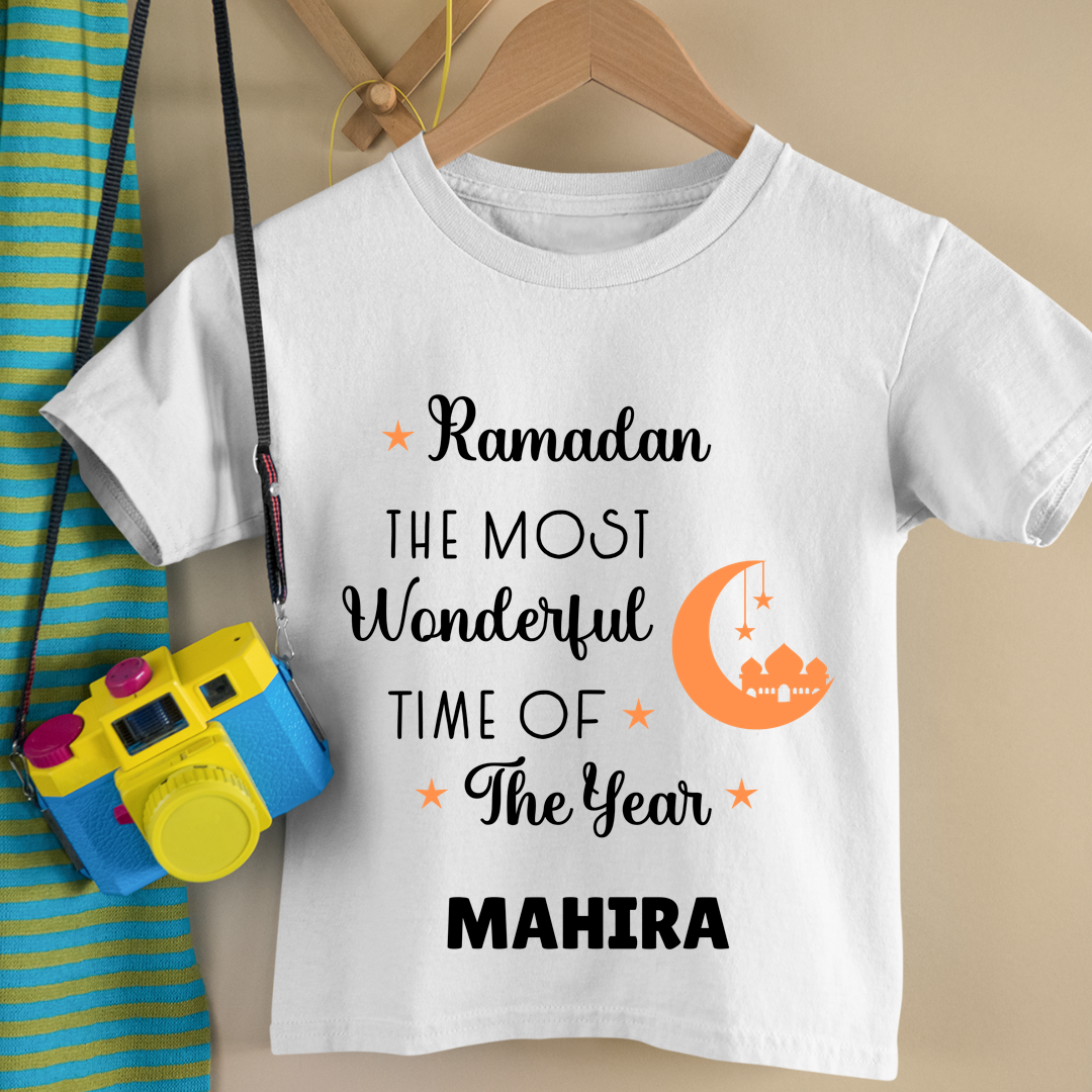 Ramazan The Most Wonderful Time - Personalised Kids Tshirt