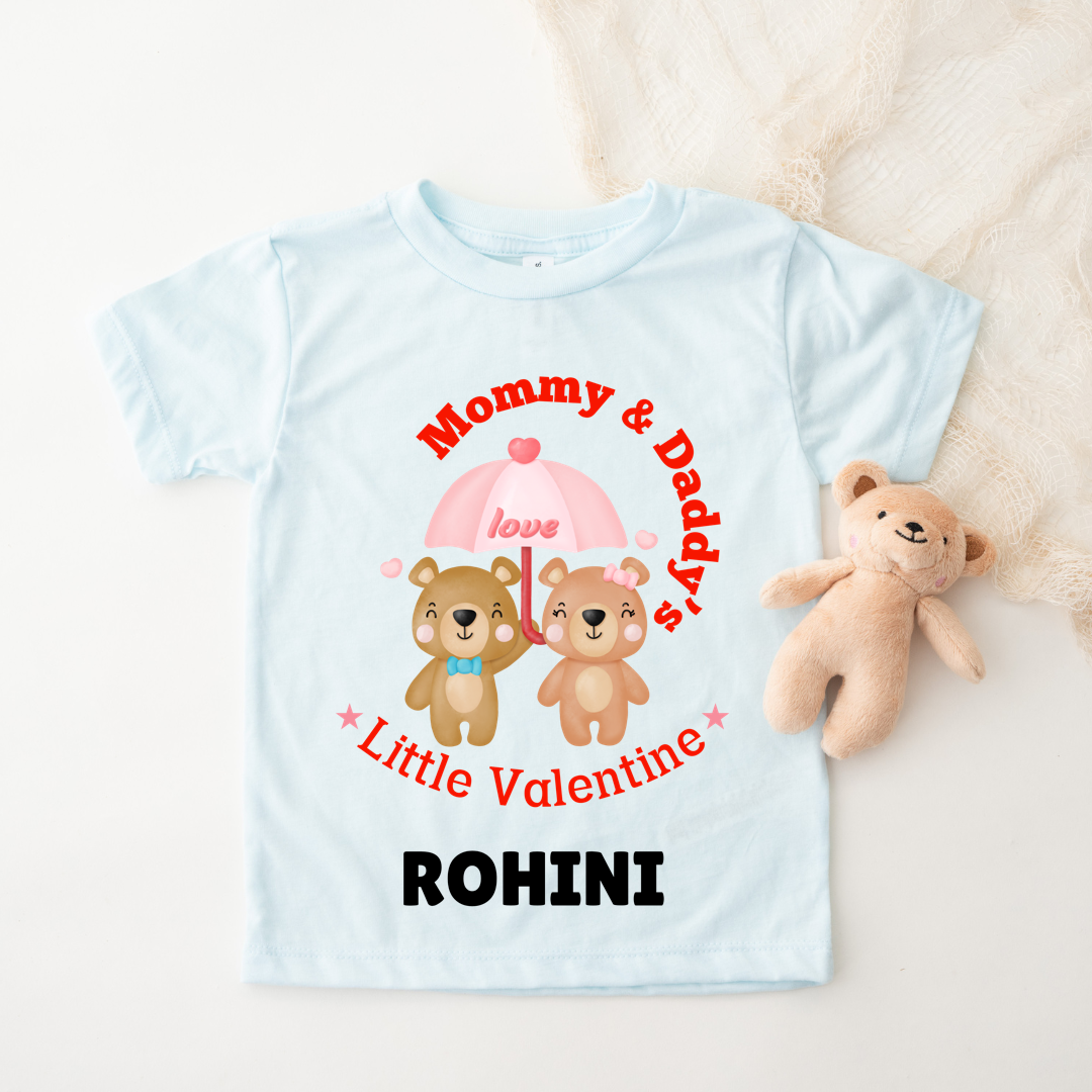 Mommy & Daddy's Little Valentine - Customisable Kids Tshirt