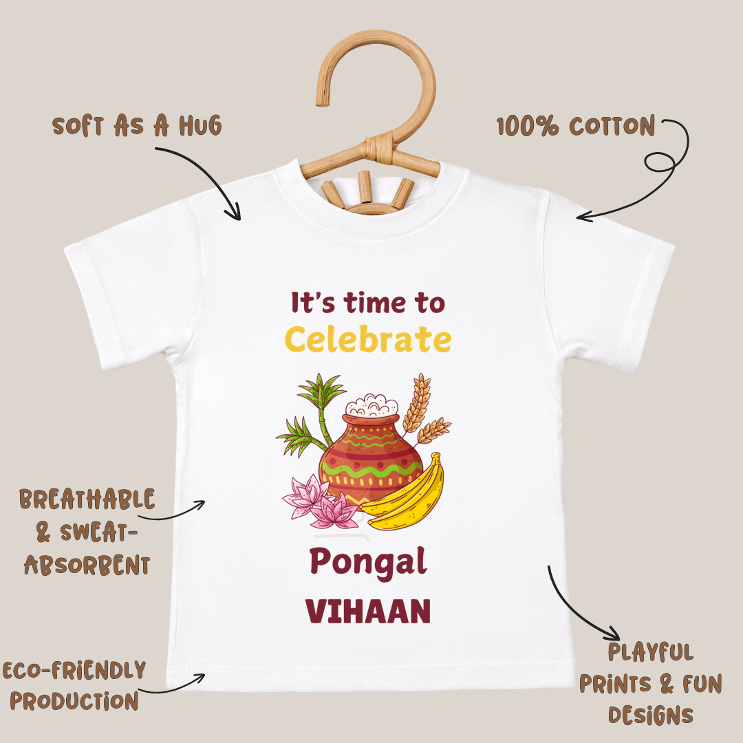 Time To Celebrate Pongal - Custom Kids Tee