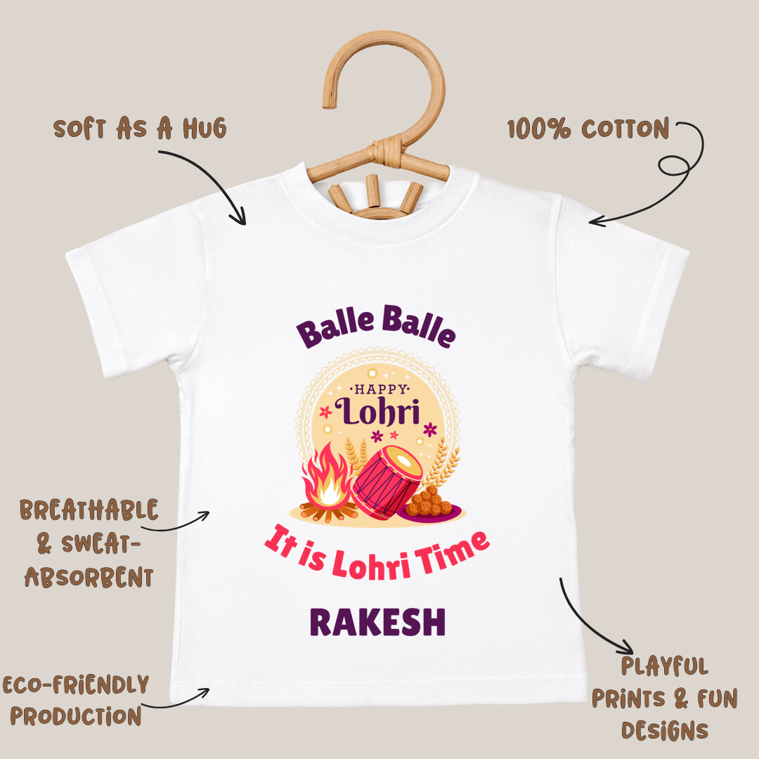 Balle Balle It's Lohri Time - Custom Kids Tee