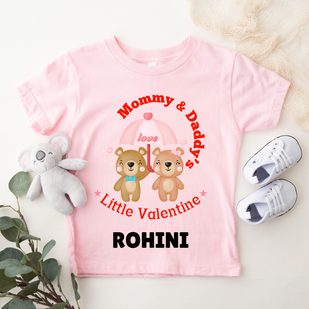 Mommy & Daddy's Little Valentine - Customisable Kids Tshirt