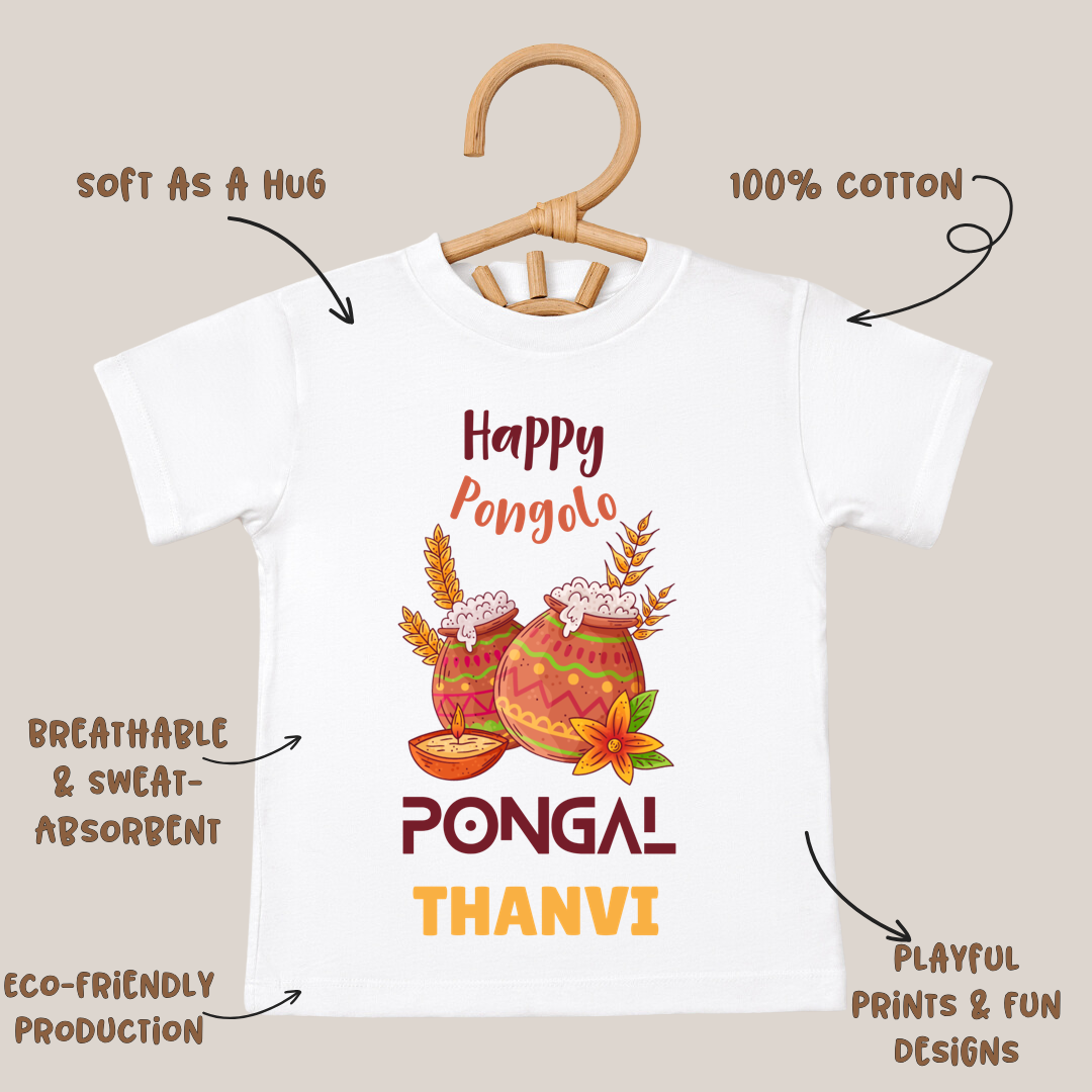 Happy Pongolo Pongal - Custom Kids Tee