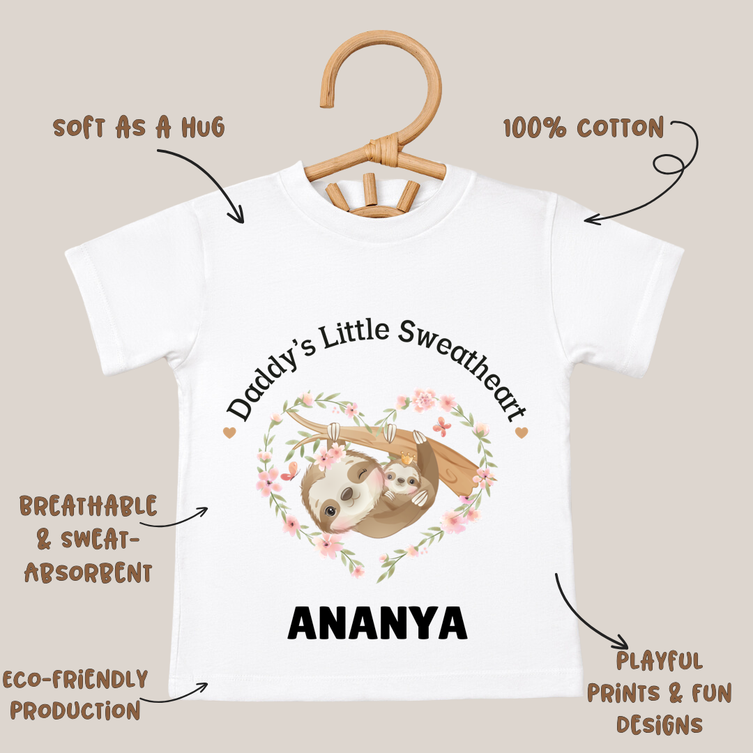 Daddy's Little Sweetheart - Customisable Kids Tshirt