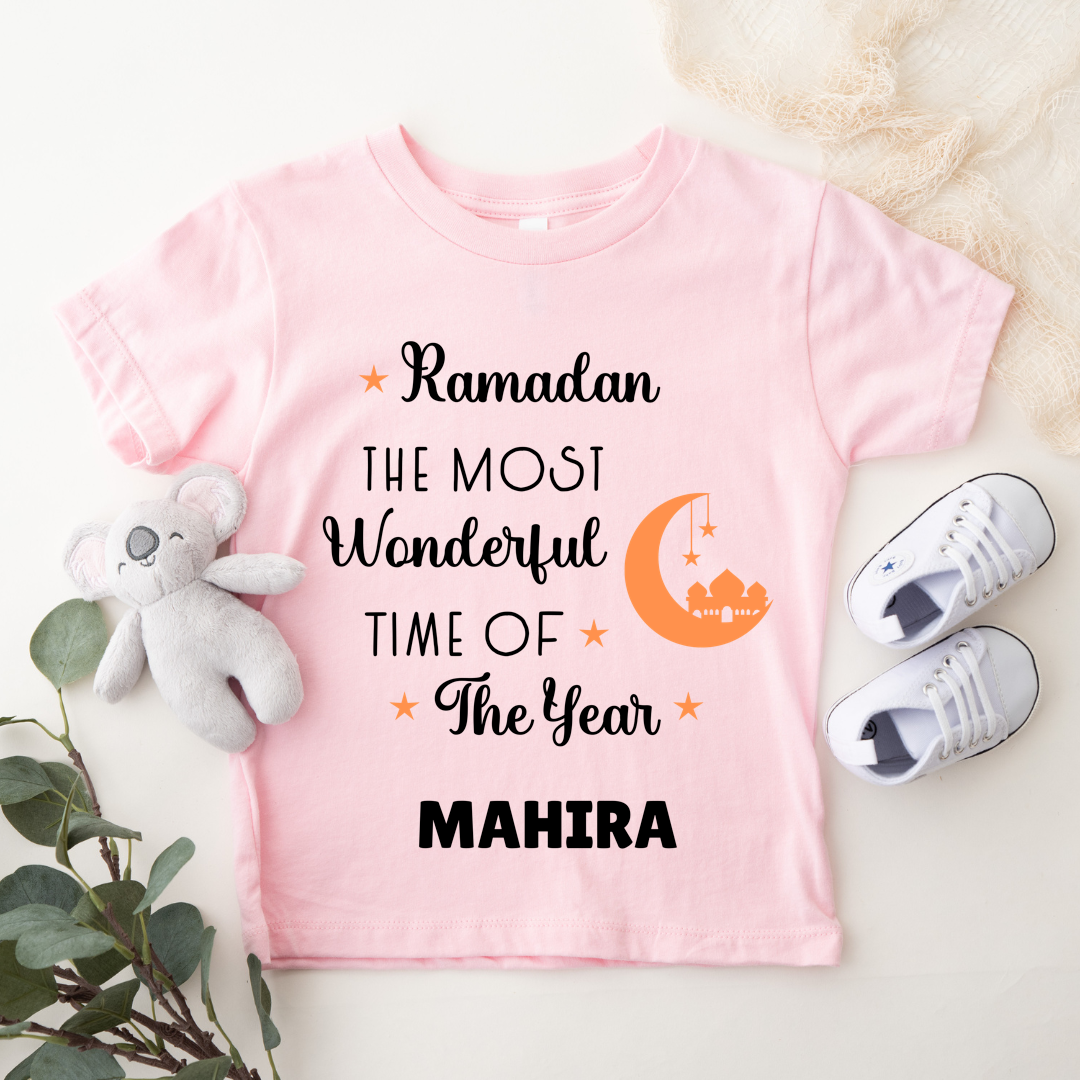 Ramazan The Most Wonderful Time - Personalised Kids Tshirt