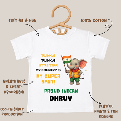 Twinkle Twinkle Little Star My Country Is My Superstar - Customisable Kids Tshirt