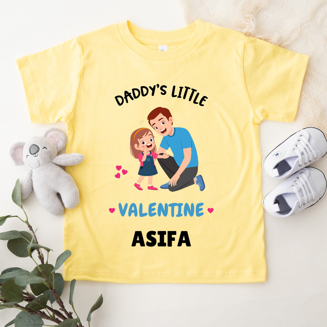 Daddy's Little Valentine - Customisable Kids Tshirt