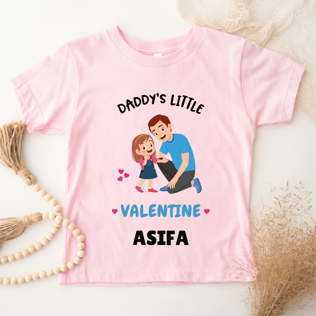 Daddy's Little Valentine - Customisable Kids Tshirt