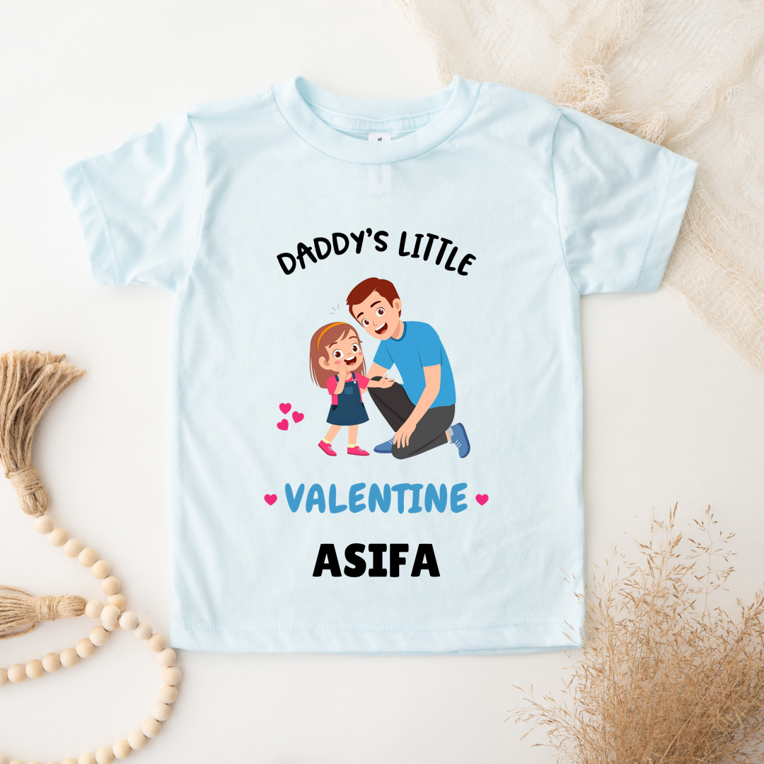 Daddy's Little Valentine - Customisable Kids Tshirt