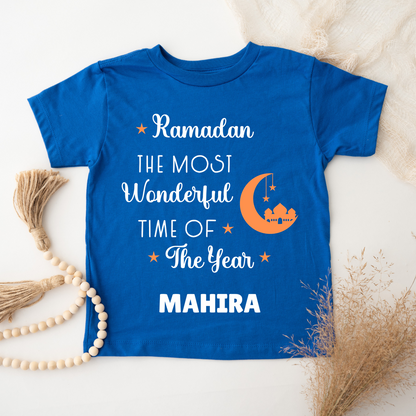 Ramazan The Most Wonderful Time - Personalised Kids Tshirt