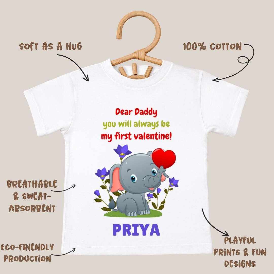 Dear Dad My Valentine - Customisable Kids Tshirt