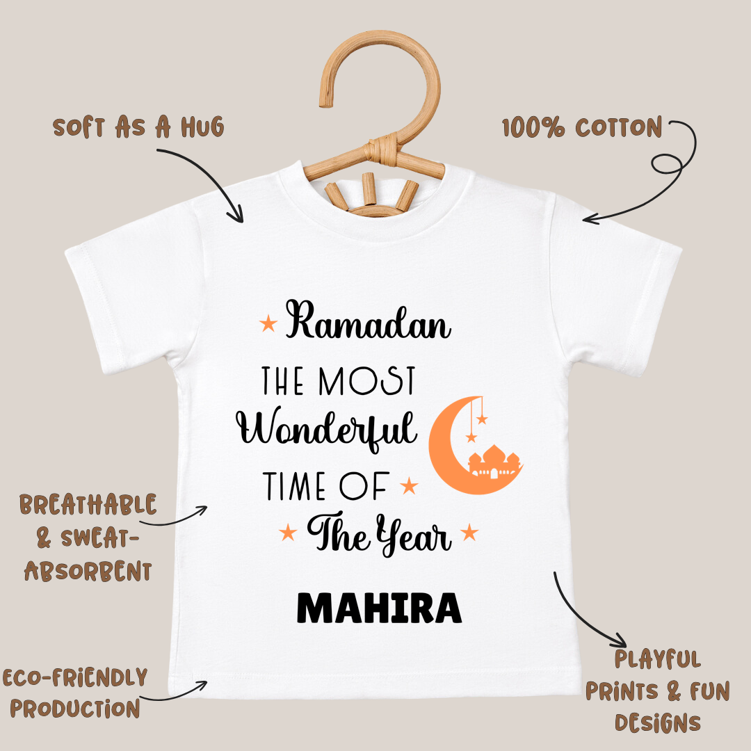 Ramazan The Most Wonderful Time - Personalised Kids Tshirt