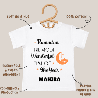 Ramazan The Most Wonderful Time - Personalised Kids Tshirt