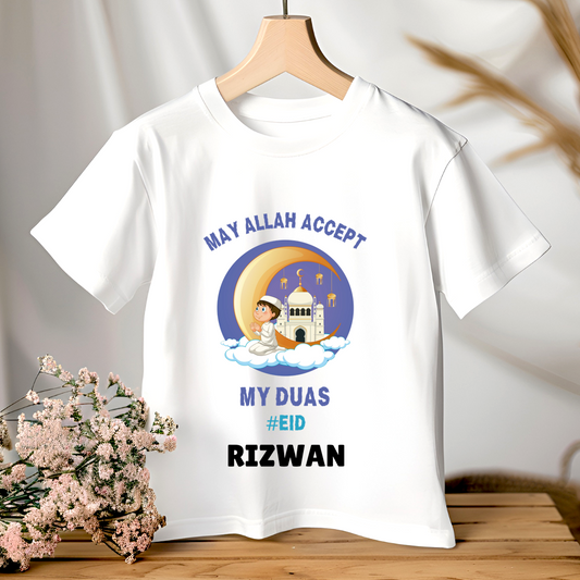 May Allah Accept My Dua - Personalised Kids Tshirt