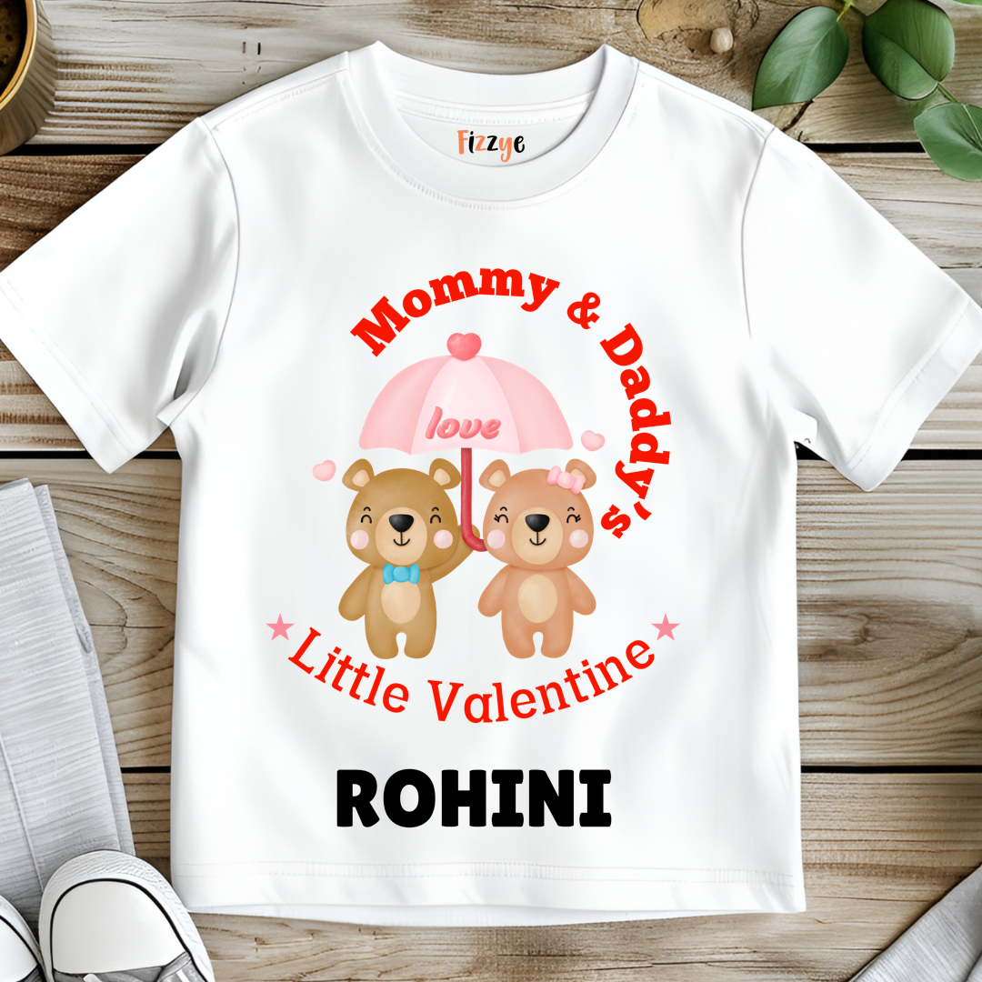 Mommy & Daddy's Little Valentine - Customisable Kids Tshirt