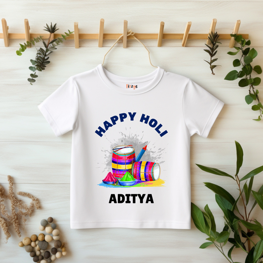 Happy Holi - Customisable Kids Tshirt