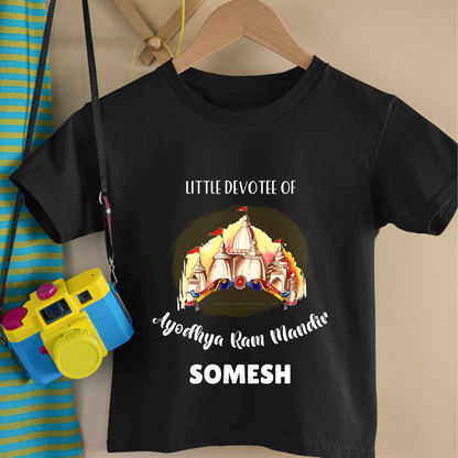 Little Devotee Of Ram Mandir - Personalised Kids Tshirt