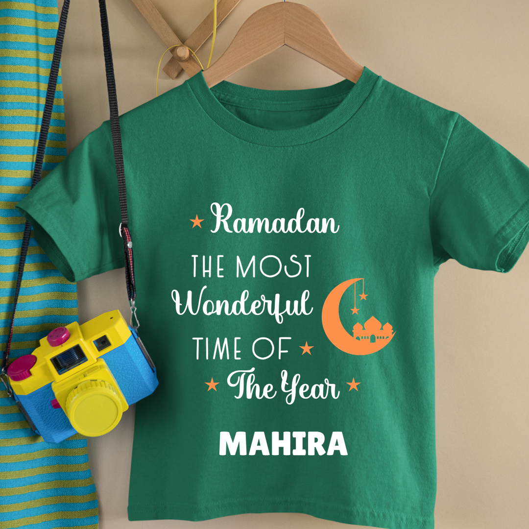 Ramazan The Most Wonderful Time - Personalised Kids Tshirt