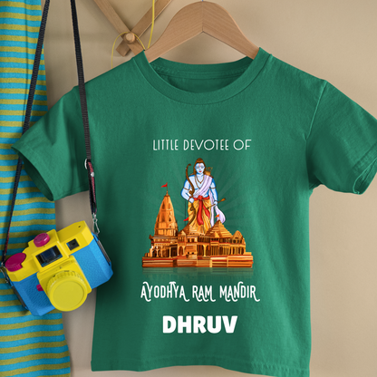 Little Devotee Of Ram Mandir - Personalised Kids Tshirt