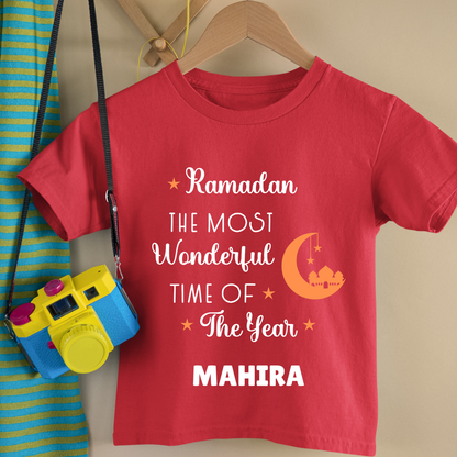 Ramazan The Most Wonderful Time - Personalised Kids Tshirt