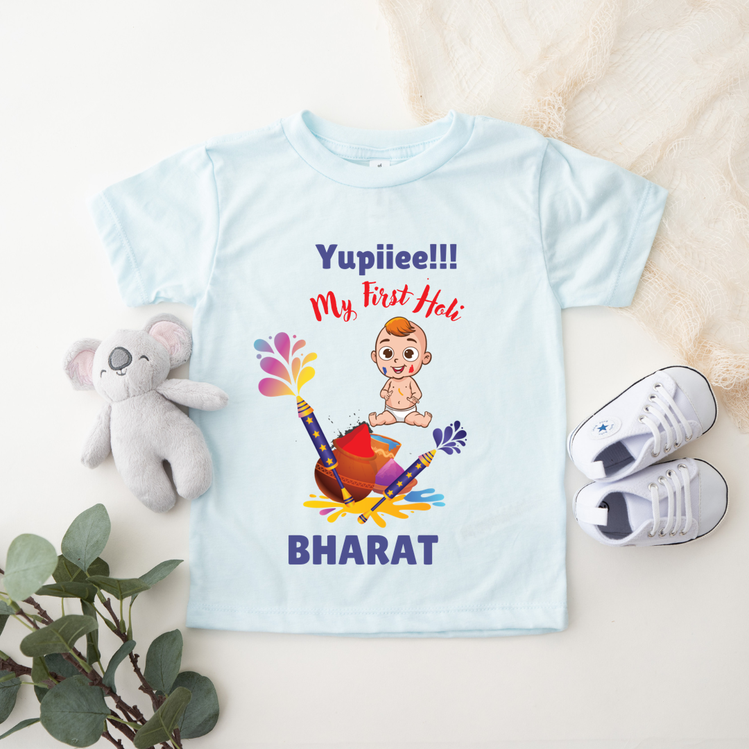 My First Holi - Customisable Kids Tshirt