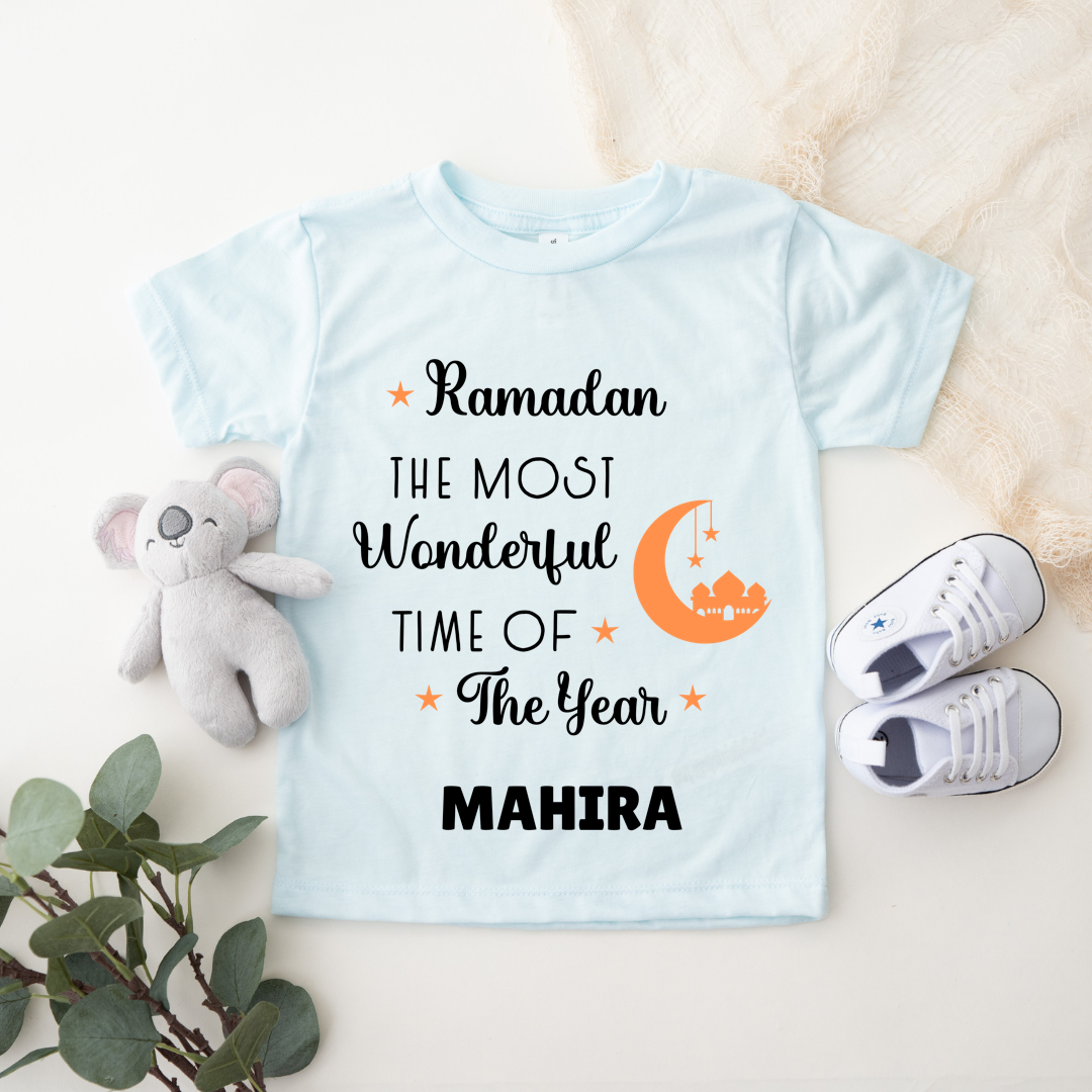 Ramazan The Most Wonderful Time - Personalised Kids Tshirt