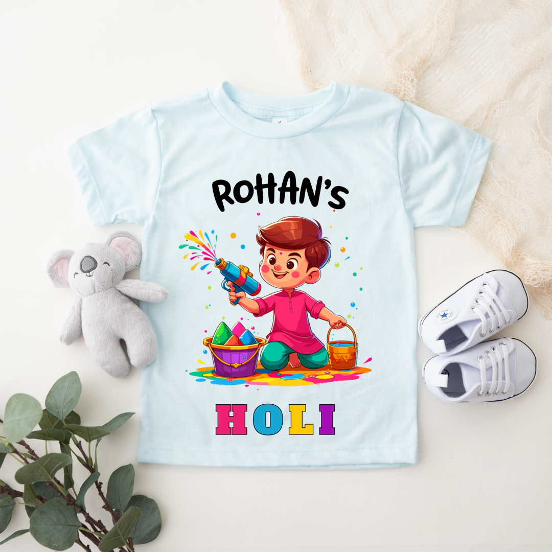 It's Holi Time - Customisable Kids Tshirt