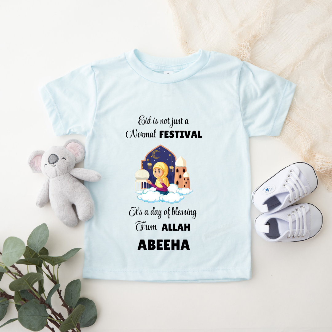 Eid Is A Blessing From Allah - Personalised Kids Tshirt