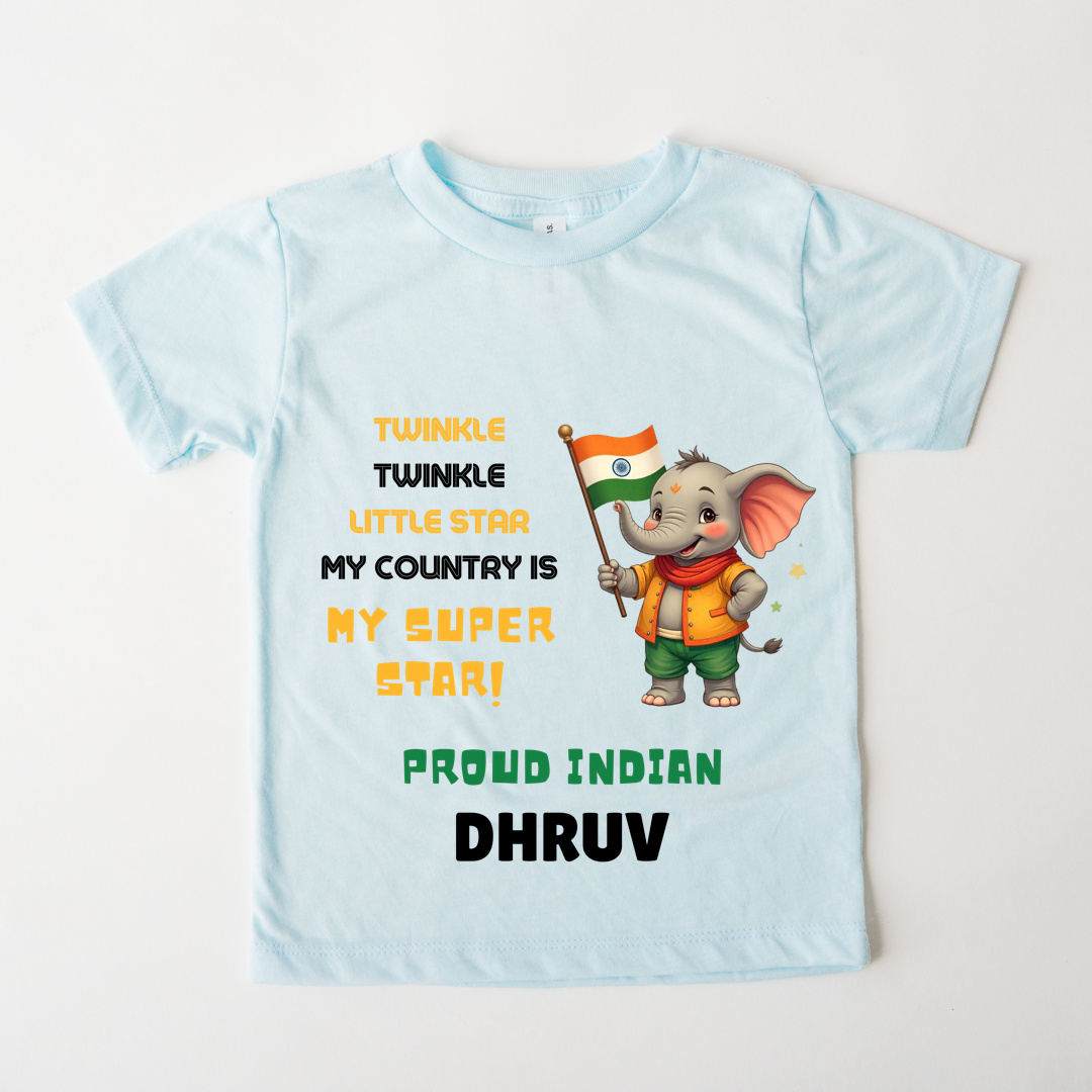 Twinkle Twinkle Little Star My Country Is My Superstar - Customisable Kids Tshirt