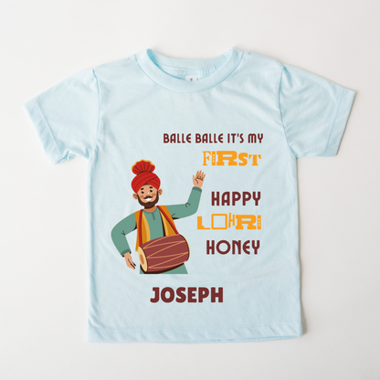 Balle Balle Its My First Lohri - Custom Kids Tee