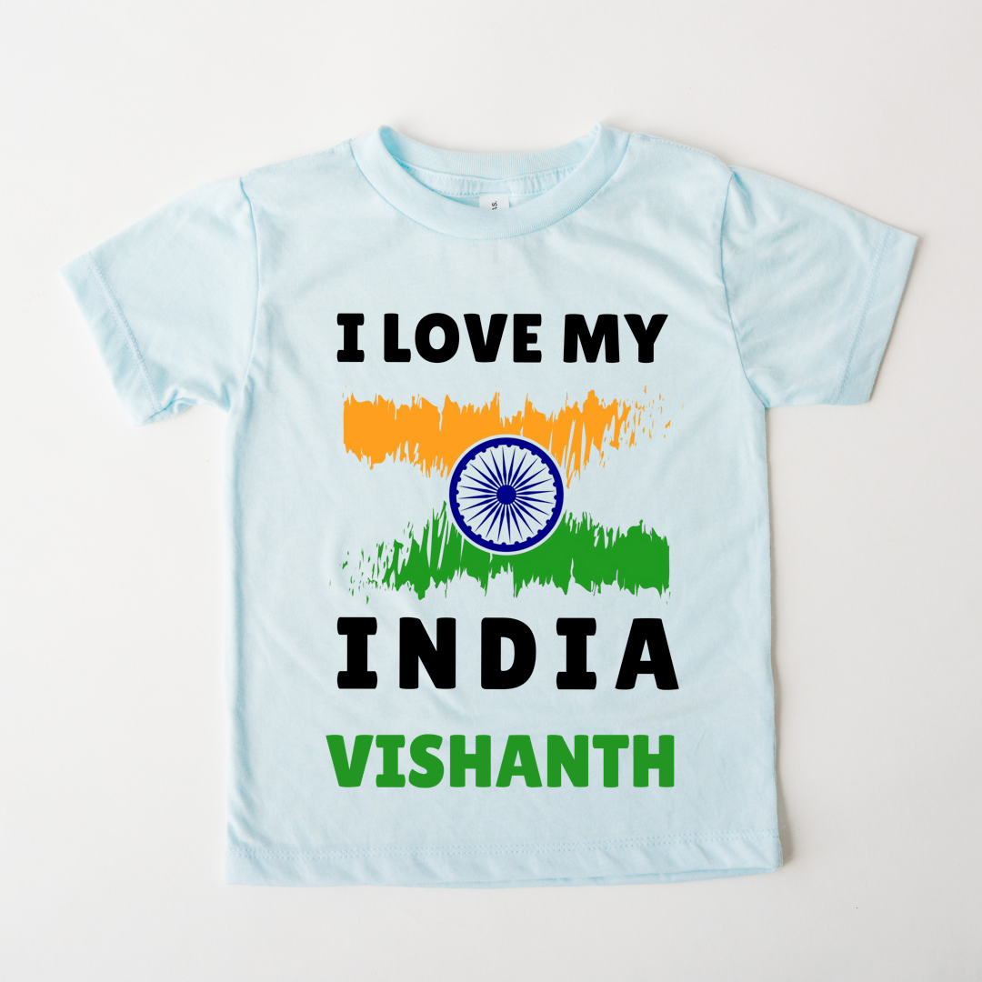 I Love My India - Customisable Kids Tshirt