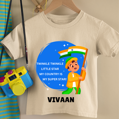 Twinkle Twinkle Little Star My Country Is My Super Star - Customisable Kids Tee