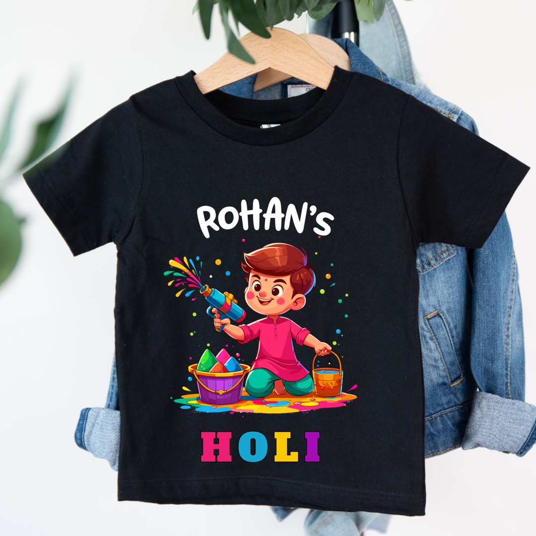 It's Holi Time - Customisable Kids Tshirt