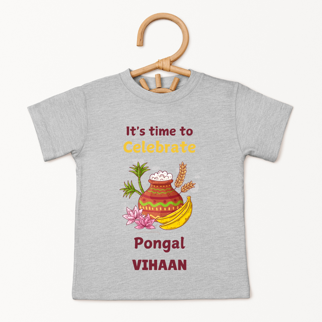 Time To Celebrate Pongal - Custom Kids Tee