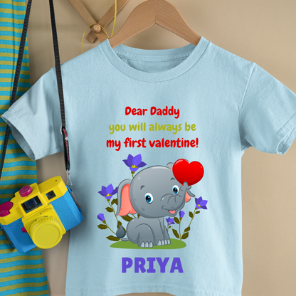 Dear Dad My Valentine - Customisable Kids Tshirt