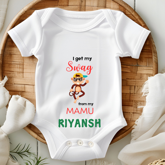 I Get My Swag From My Mamu - Custom Baby Romper