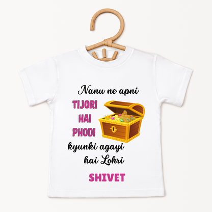 Nanu Ne Apni Tijori Hai Phodi Kyunki Aayi Hai Lohri - Custom Kids Tee