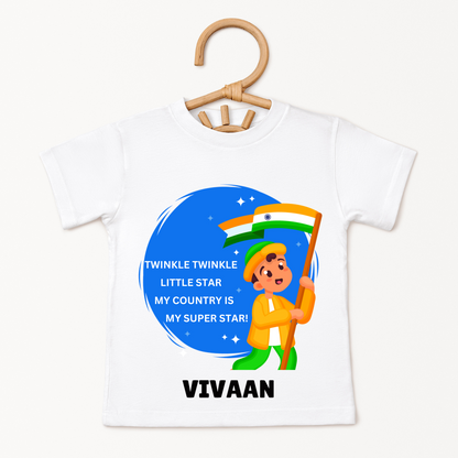 Twinkle Twinkle Little Star My Country Is My Super Star - Customisable Kids Tee