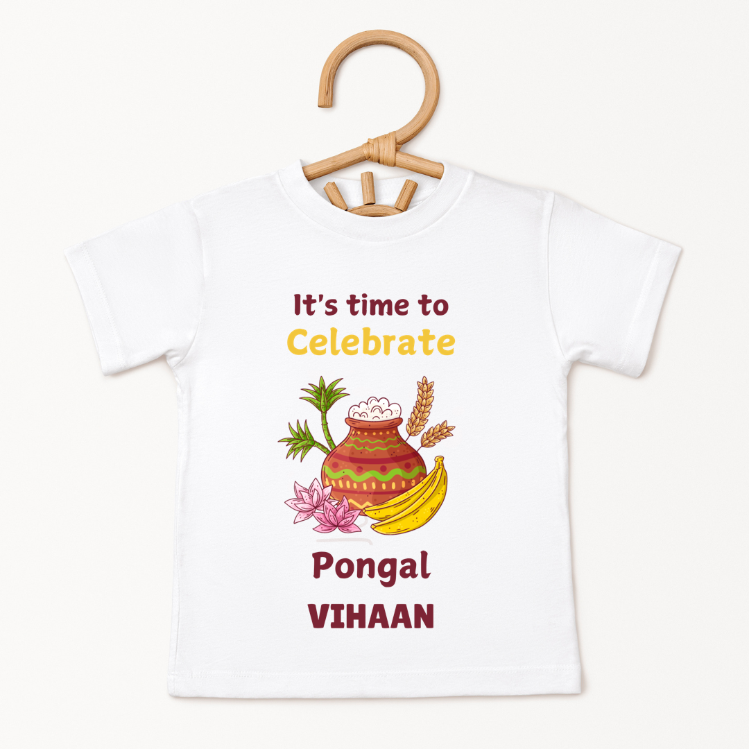 Time To Celebrate Pongal - Custom Kids Tee