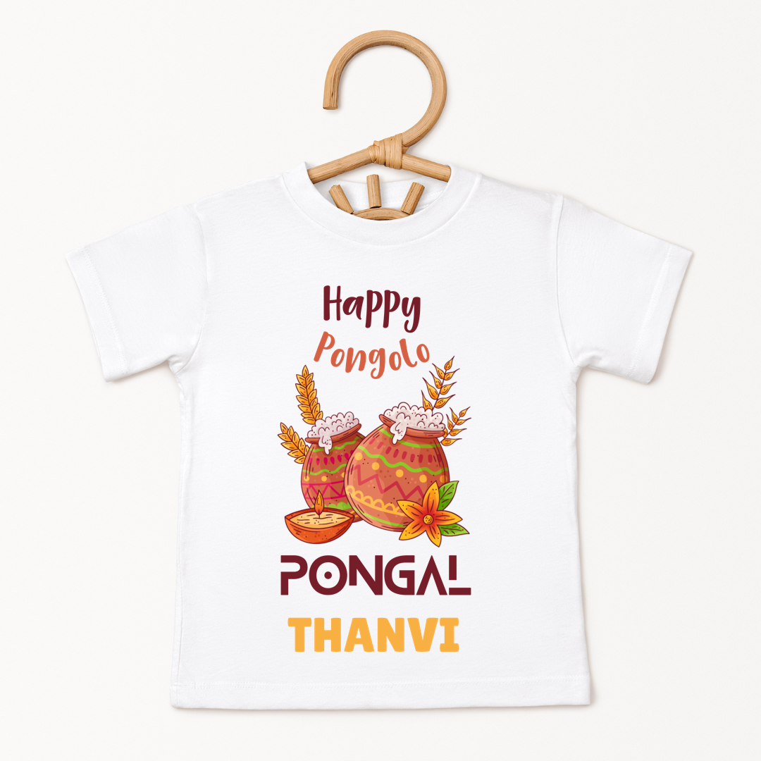 Happy Pongolo Pongal - Custom Kids Tee