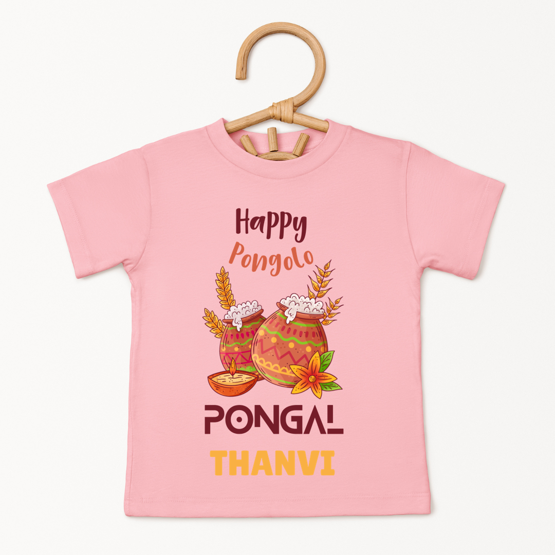 Happy Pongolo Pongal - Custom Kids Tee