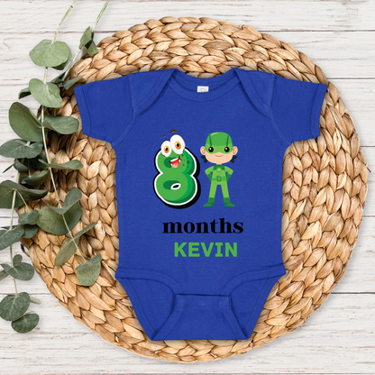 Superhero Eight Month Milestone With Custom Baby Name - Romper