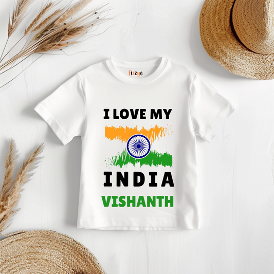 I Love My India - Customisable Kids Tshirt