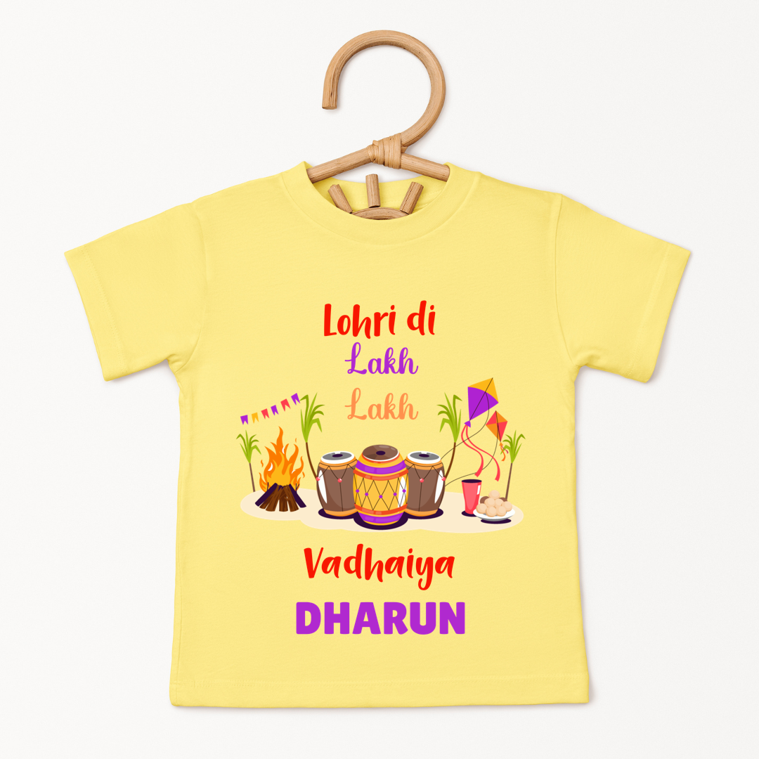 Lohri Di Lakh Lakh Vadhaiya - Custom Kids Tee